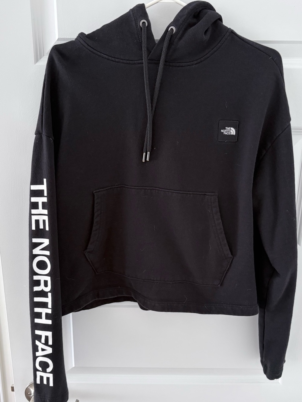 The North Face Black cropped hoodie